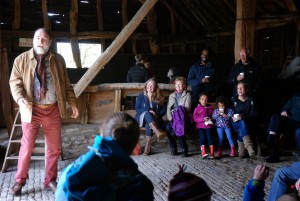 Storytelling at Landbeach Tithe Barn Open Day April 2015