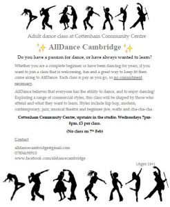 Adult Dance Classes at Cottenham Community Centre
