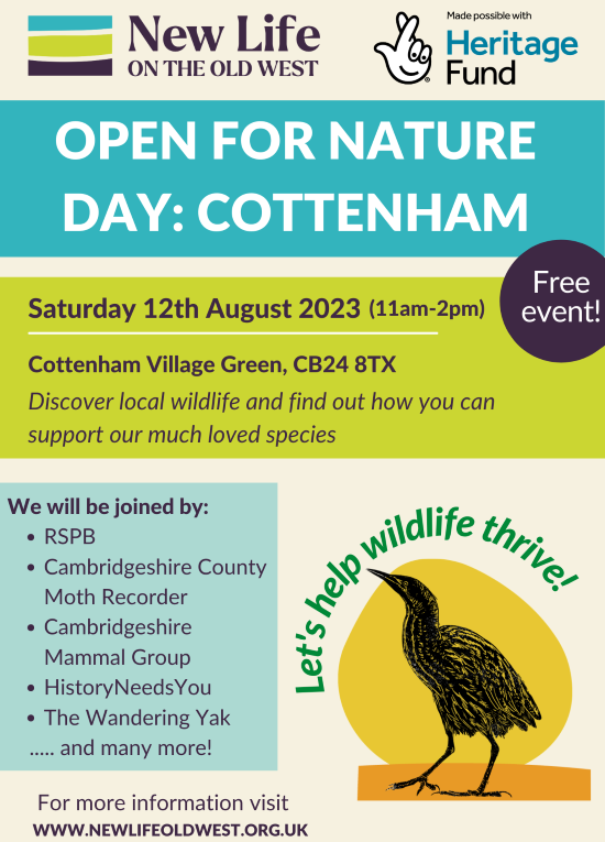 Cottenham Open for Nature day poster